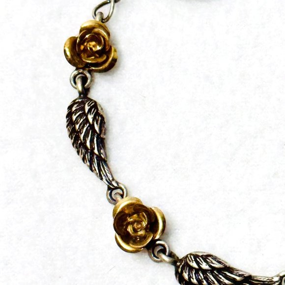 Cynthia Garrett Angel Wings & Roses Bracelet - 8.25" - Picture 2 of 5